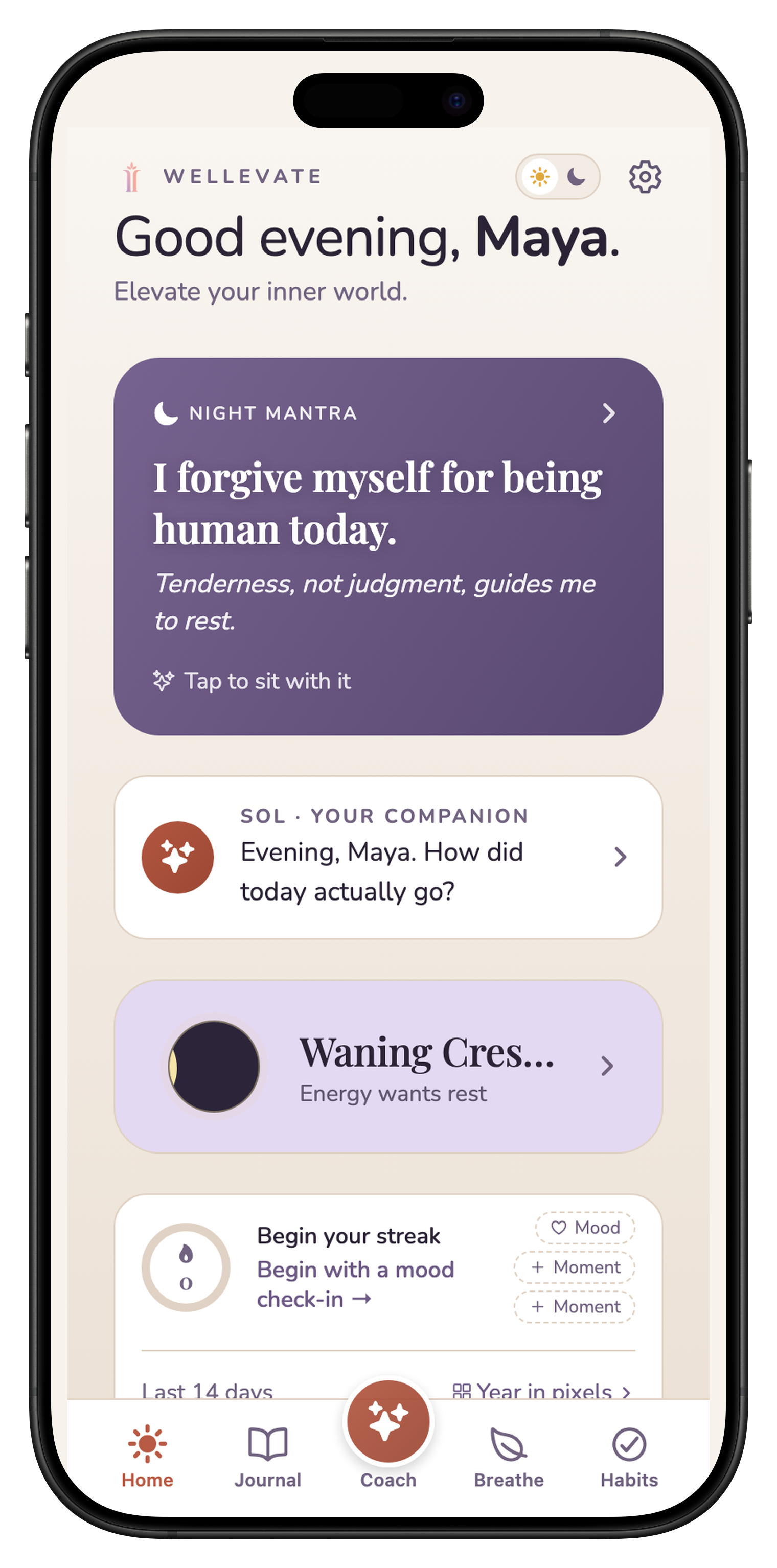 Wellevate morning mood check-in